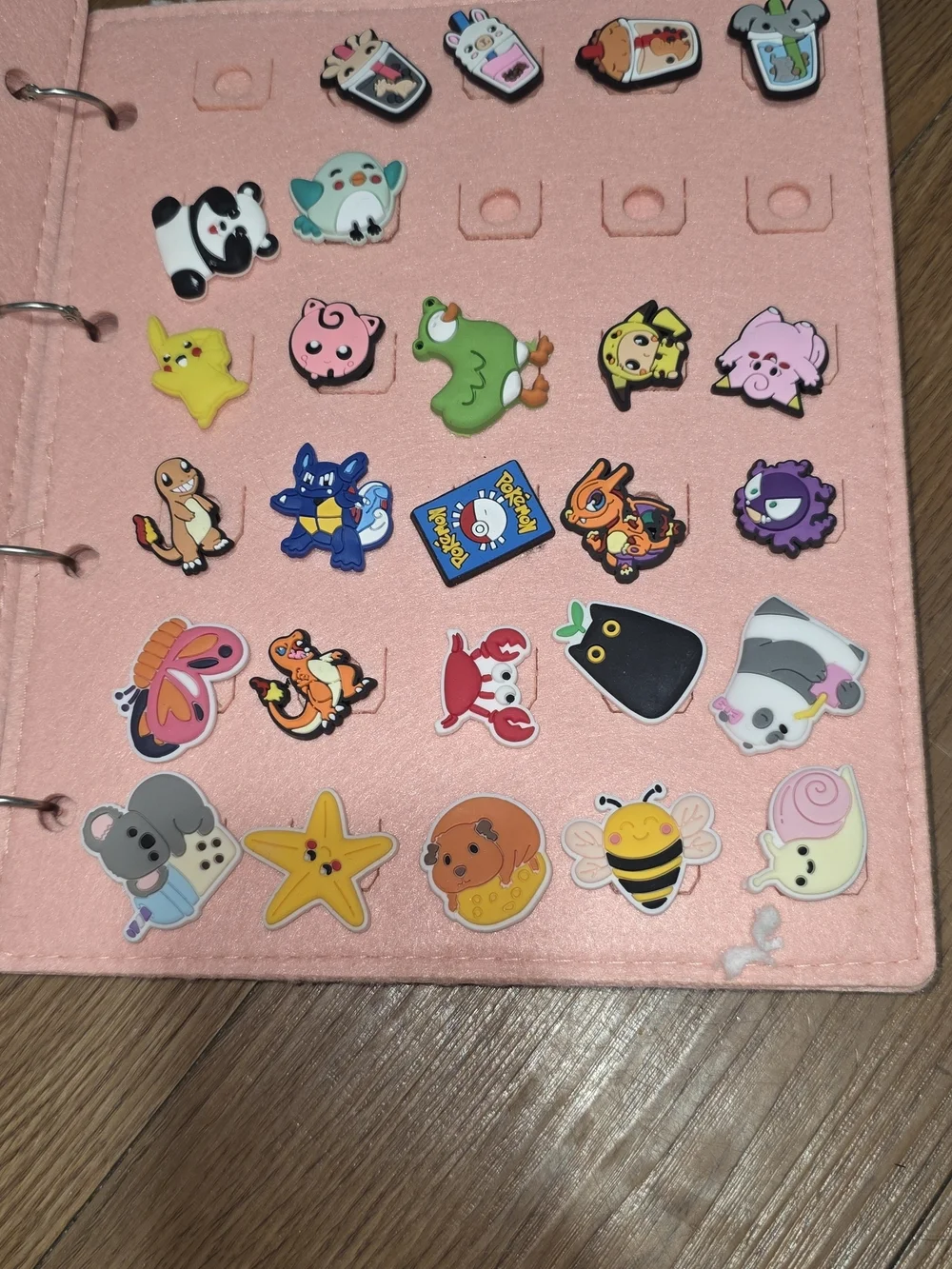 Croc Charms Blush Pink Ring-Bound Notebook with Elastic Strap